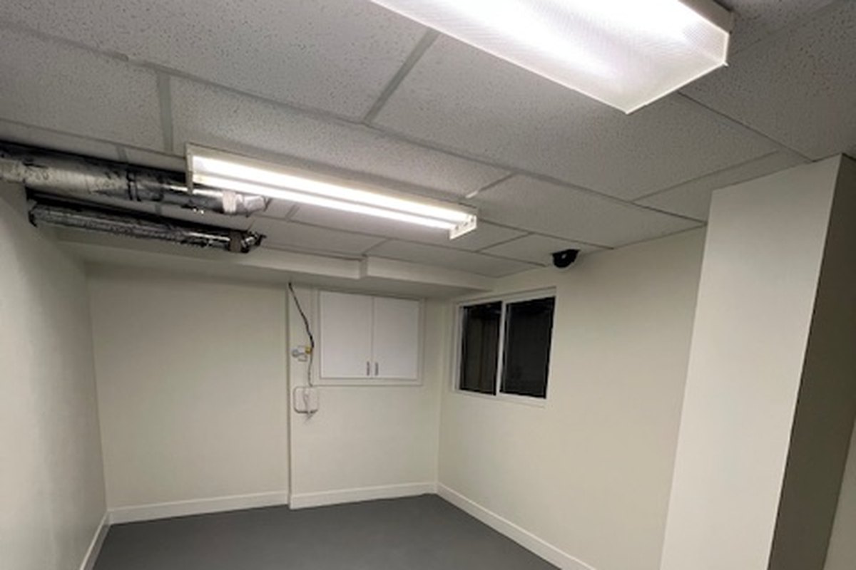Restored basement after water damage cleanup